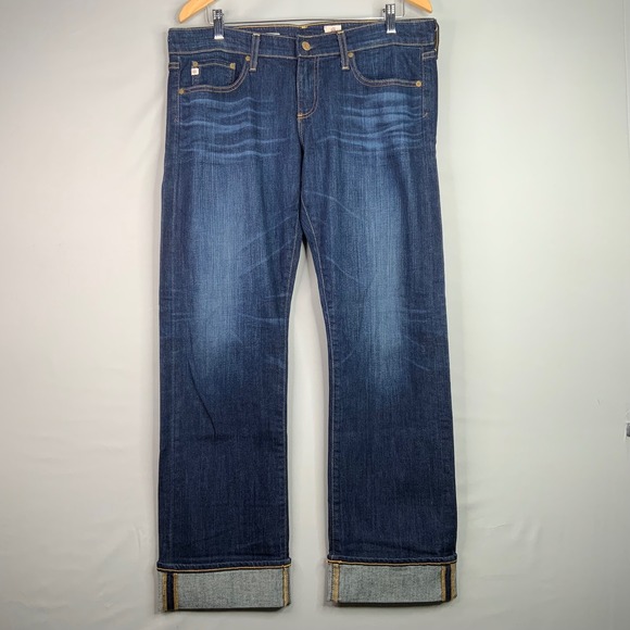 Agnes Orinda Denim - AG Jeans Stilt Roll Up Blue Denim Women's Casual Cuffed Ankle Pants